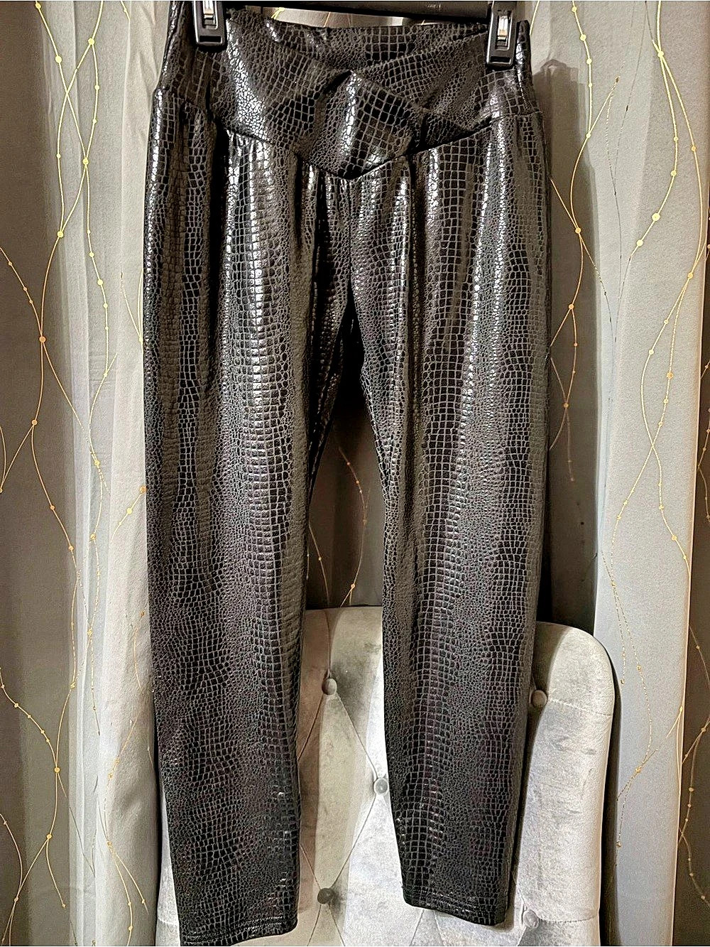 SHEIN Faux Crocodile Straight Leg Pants Size Large